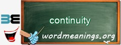 WordMeaning blackboard for continuity